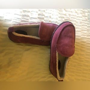 LL Bean suede slippers - dark pink